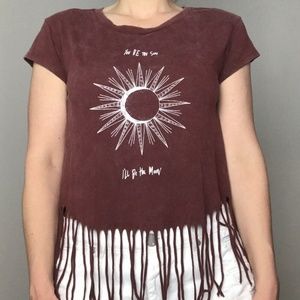 American Eagle Boho Fringe Crop Top